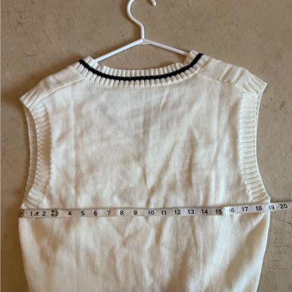 SHEIN Cream and Black V-Neck Sweater Vest - Picture 5 of 5